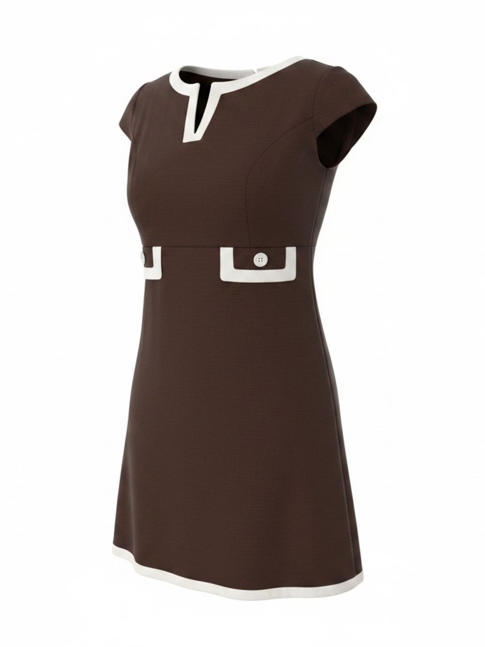 Lilly Pulitzer Brown Mini Dress with White Trim Size 2 (fits like a size 4)